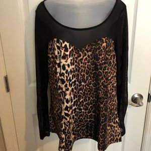 Leopard and black plus shirt